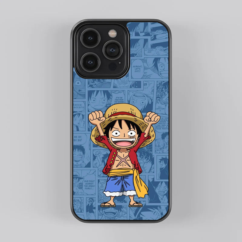 Luffy Cute Kid Anime Premium Glass Case