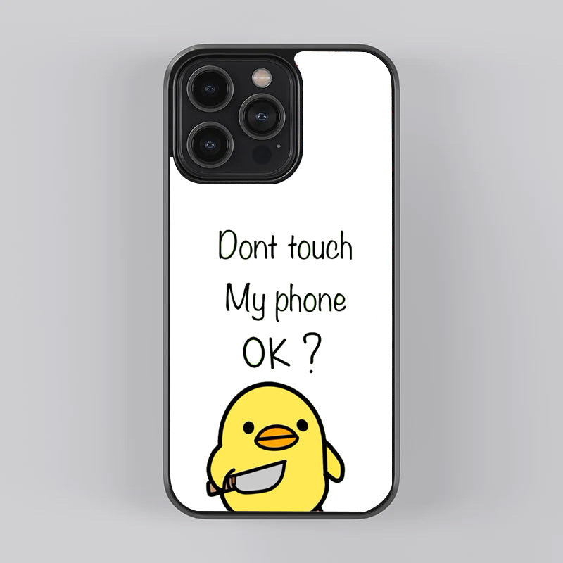 Don't Touch My Phone Duck Meme Premium Glass Case