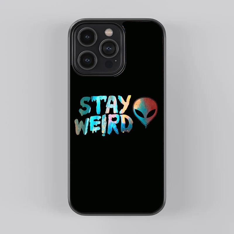 Stay Weird Alien Premium Glass Case