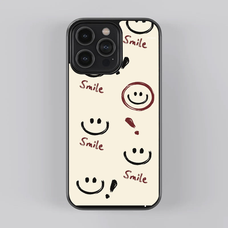 Smile Face Pattern Premium Glass Case