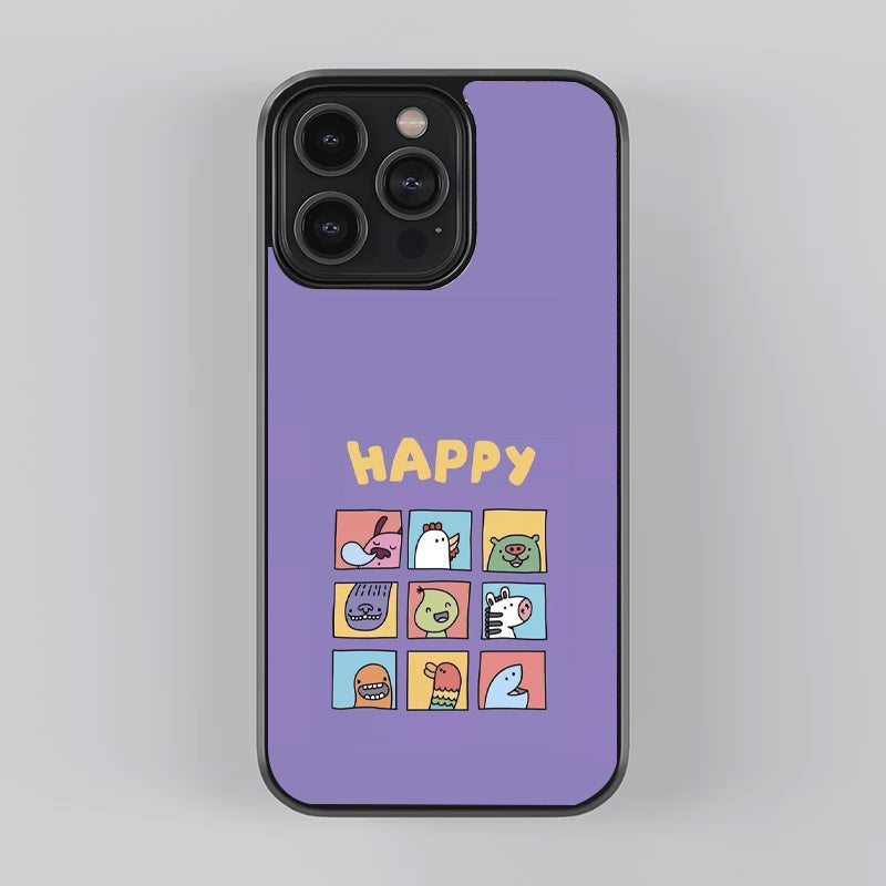 Happy Faces Premium Glass Case