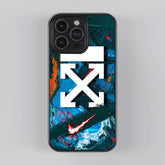 Abstract Off White With Nike Premium Glass Case