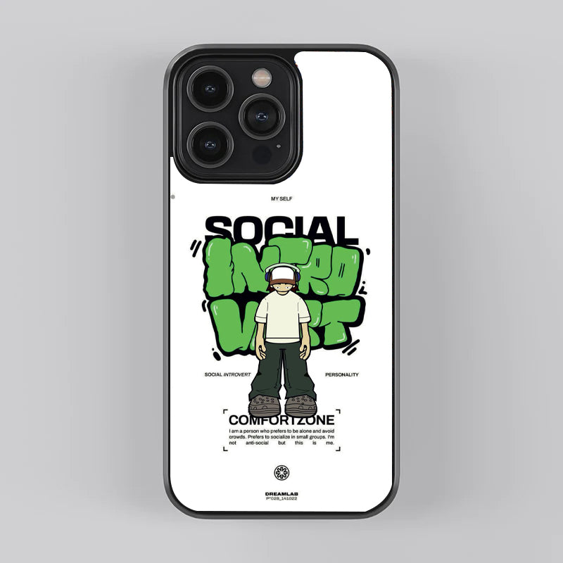 Social Introvert Premium Glass Case