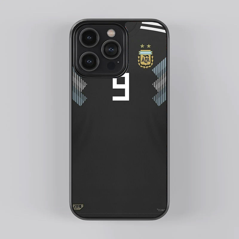 Argentina Black Jersey Premium Glass Case