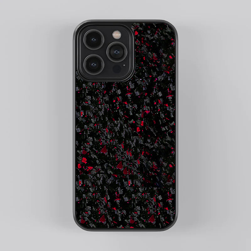 Carbon Fiber Red Premium Glass Case