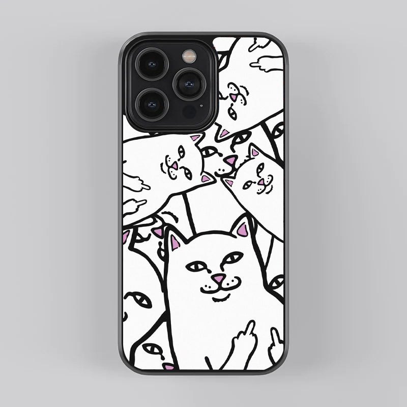 Chill Cat Pattern Premium Glass Case