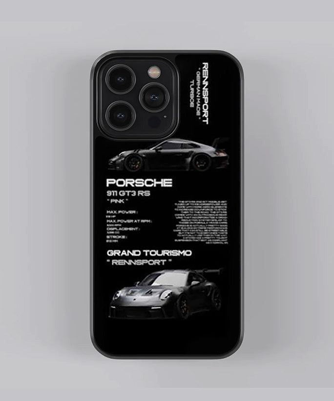 Porsche 911 gt3rs black poster premium case