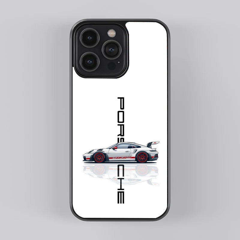 Porsche 911 GT3rs White Premium Glass Case