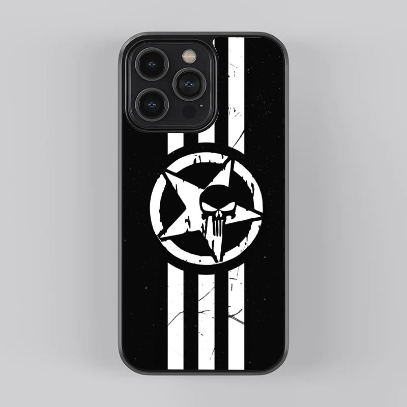 Punisher Stripe Design Premium Glass Case