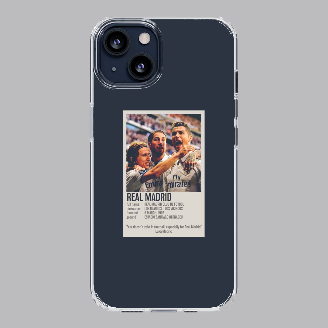 real madrid poloroid premium transparent case