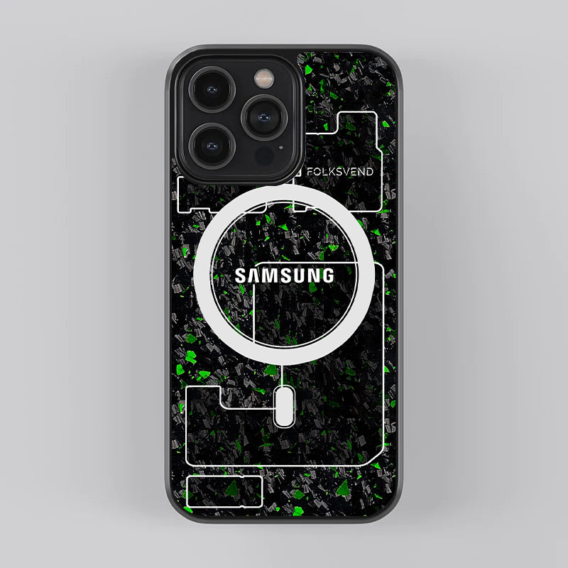 Carbon Fiber Fusion Series Green for Android and Ios